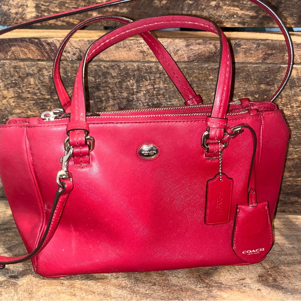 Coach Cherry Red Leather Satchel